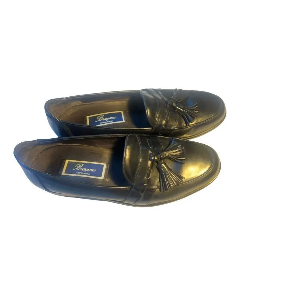 Bragano By Cole Haan Men's Black Leather Moc Toe Tassel Loafer size  10M